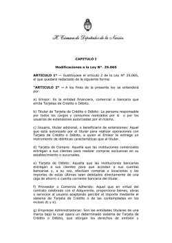 CAPITULO I Modificaciones a la Ley N°. 25.065 ARTICULO 1