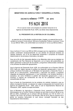 decreto 1839 del 15 de noviembre de 2016