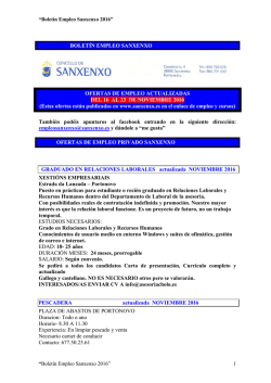 Boletín de ofertas de empleo privado de Sanxenxo (16/11/2016)