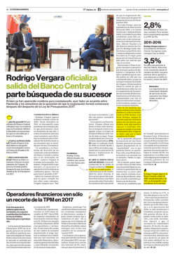 Rodrigo Vergara oficializa salida del Banco Central y parte