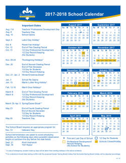 2017-2018 Calendar - St. Tammany Parish School Board