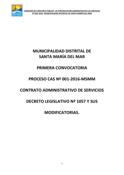 Convocatoria CAS - Municipalidad Distrital de Santa María del Mar