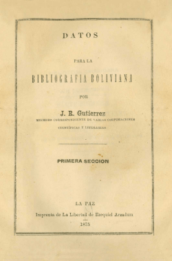 bibliografia b0livianj - Biblioteca del Congreso Nacional de Chile