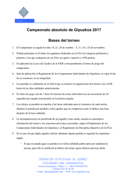 Campeonato absoluto de Gipuzkoa 2017 Bases del torneo