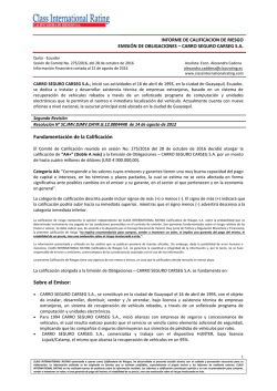 informe emisión de obligaciones carseg s.a.