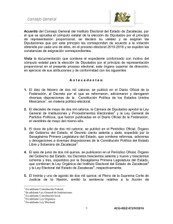 Acuerdo del Consejo General del Instituto Electoral del Estado de