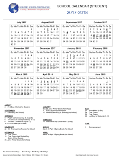 2017-18 Calendar STUDENT