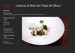 Brassicas al Wok con Chips de Olluco