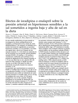 Effects of isradipine or enalapril on blood pressure in salt