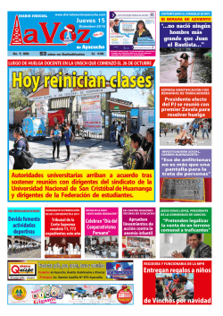 Jueves 15 - Diario La Voz de Ayacucho