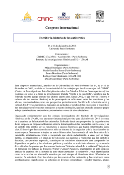 Congreso internacional - Crimic - Université Paris