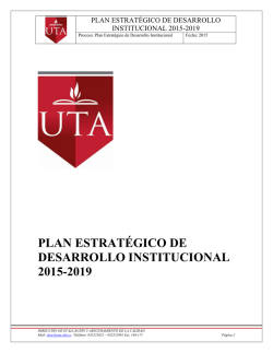 Plan Estratégico 2015 - 2019 - Universidad Técnica de Ambato