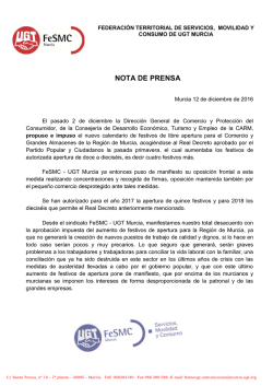 nota de prensa - Intranet de UGT Murcia