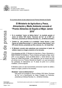 16.12.16 Premio Alimentos de España Mejor Jamon 2016
