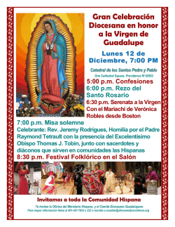 Gran Celebracion Diocesana por la Virgen de Guadalupe
