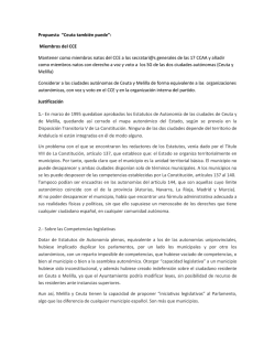 Propuesta “Ceuta también puede”: Miembros del CCE Mantener