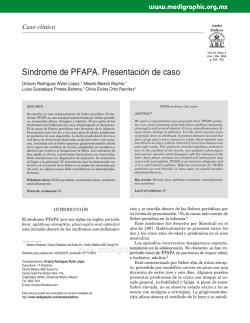 Síndrome de PFAPA. Presentación de caso