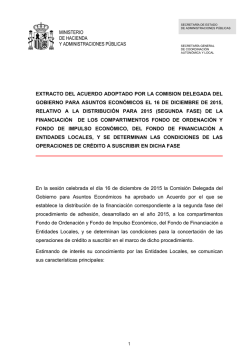 Extracto del Acuerdo de CDGAE de 16 de diciembre de 2015 sobre