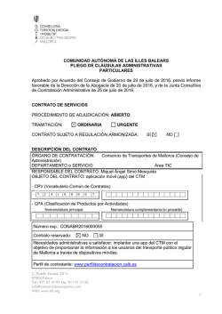 Licitación pública Mallorca desarrollo APP