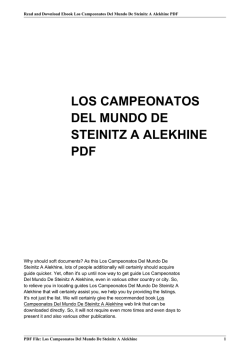 los campeonatos del mundo de steinitz a alekhine pdf