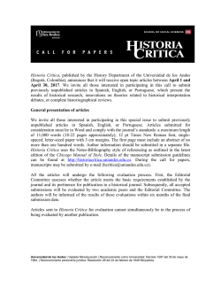 Historia Crítica, published by the History Department of the