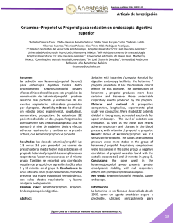 Ketamina–Propofol vs Propofol para sedación en endoscopia