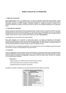 bases legales de la promoción. - Federación Española de Familias