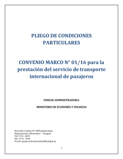 PLIEGO DE CONDICIONES PARTICULARES CONVENIO MARCO