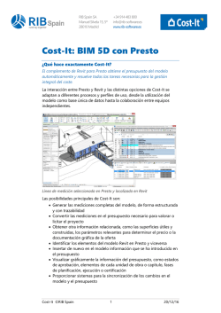 Cost-It: BIM 5D con Presto