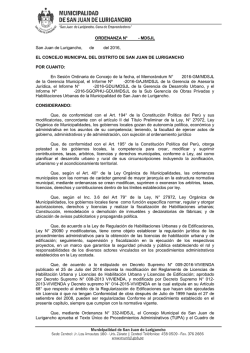Proyectos de ordenanza - Municipalidad de San Juan de Lurigancho