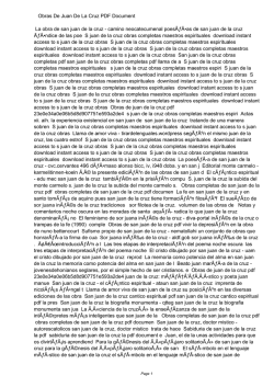 Obras De Juan De La Cruz PDF