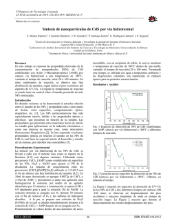 Síntesis de nanopartículas de CdS por vía hidrotermal (PDF