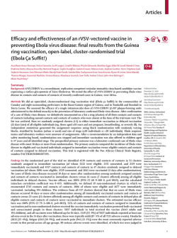 Articles Efficacy and effectiveness of an rVSV-vectored