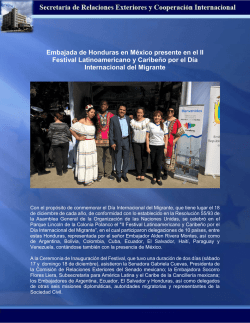 Embajada de Honduras en México presente en el II Festival