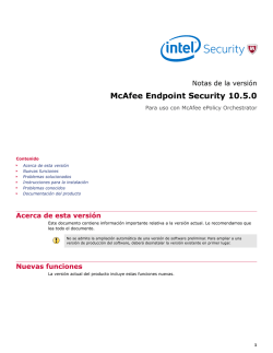 Endpoint Security 10.5.0 Notas de la versión
