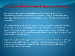 The Simple Guide to Electronic Signature Workflows