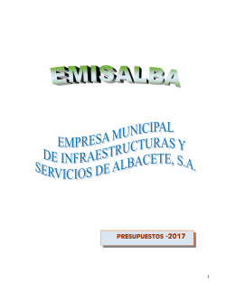 Presupuesto EMISALBA 2017 - Ayuntamiento de Albacete