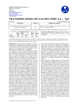 TRANSPORTADORA DE GAS DEL PERÚ SA – TgP