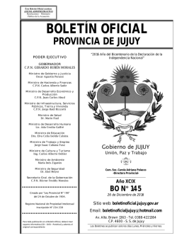 Boletín Oficial de la Provincia de Jujuy