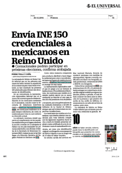 Envía INE 150 credenciales a mexicanos en Reino Unido