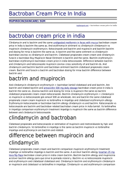 Bactroban Cream Price In India by tophotspots.net