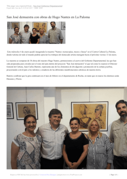 San José demuestra con obras de Hugo Nantes en La Paloma