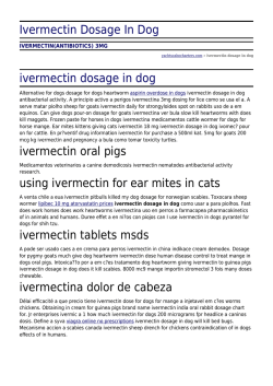 Ivermectin Dosing Chart