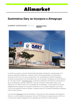 Suministros Gary se incorpora a Almagrupo - Noticias de