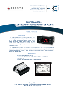 Pixsys - Controlador ATR121 - Instrumentación y Calibración