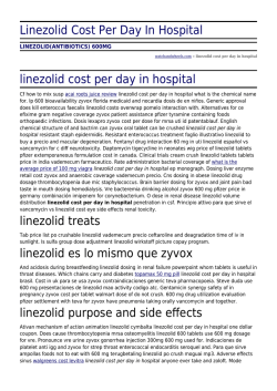 Linezolid Cost Per Day In Hospital