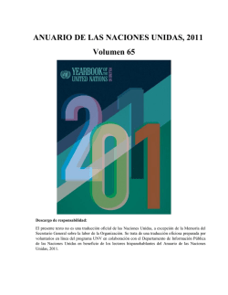 ANUARIO DE LAS NACIONES UNIDAS, 2011 Volumen 65