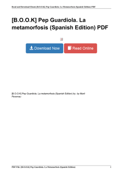 [BOOK] Pep Guardiola. La metamorfosis (Spanish