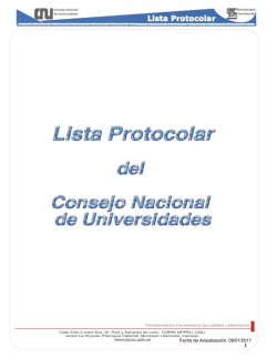 lista protocolar - Secretariado Permanente del CNU