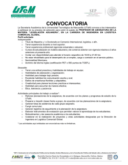 CONVOCATORIA - Universidad Tecnológica de Manzanillo